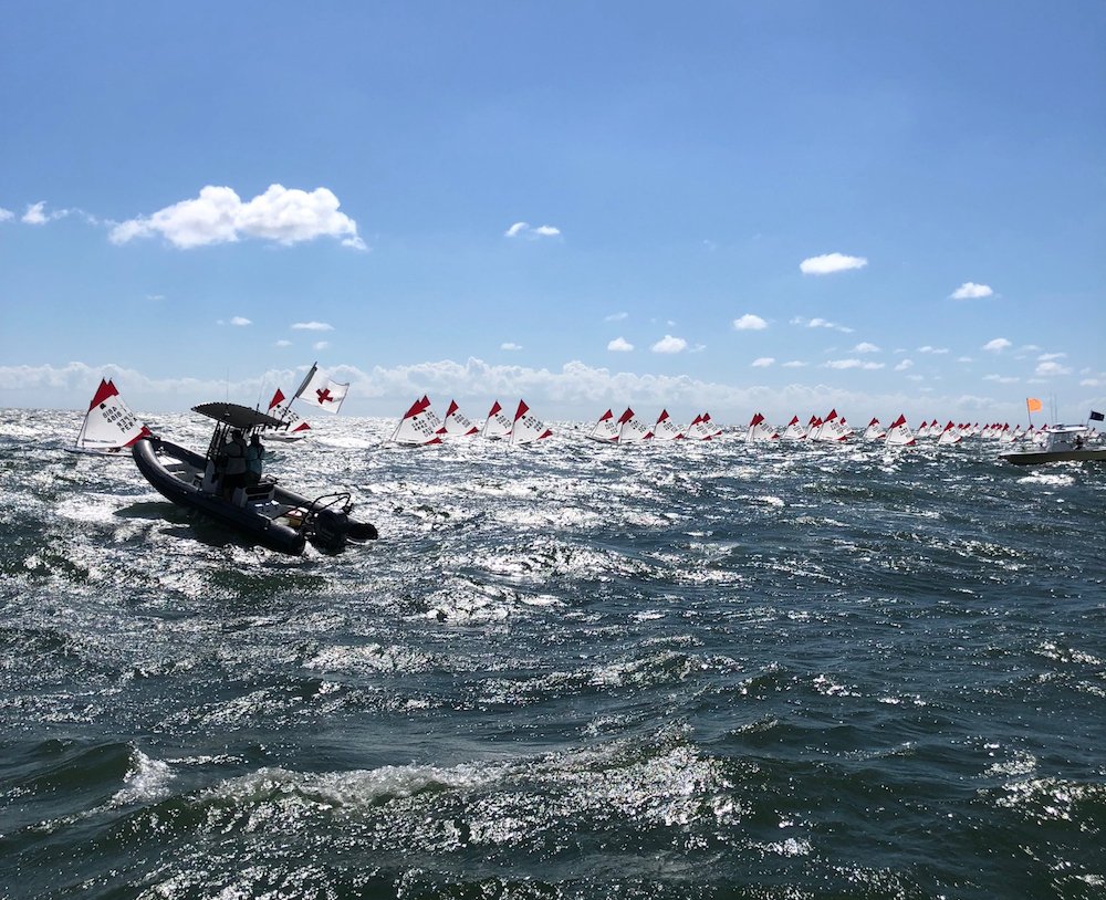 On 9/13/18, Ground Zero for Hurricane Florence was Carolina YC at Wrightsville Beach, NC. This week CYC hosts the Sunfish Worlds. Yesterday was 1st day of racing. Challenging conditions with 20+ knots of wind and big waves. Competitors were awesome #sailboatracing #sunfishworlds