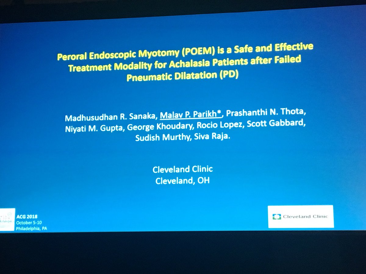 George khoudari (@georgekhoudari) on Twitter photo Great presentation by <a href="/malavparikh88/">Malav Parikh MD, FACP</a> about POEM efficacy in patients with failed pneumatic dilatation (PD)! Proud to be part of the this award winning study. Manuscript already in progress! <a href="/AmCollegeGastro/">ACG</a> <a href="/CleClinicMD/">Cleveland Clinic MD</a> <a href="/MadhuSanakaMD/">Madhu Sanaka</a> <a href="/MRegueiroMD/">Miguel Regueiro</a> <a href="/ScottGabbardMD/">Scott Gabbard</a> <a href="/drniyatigupta/">Niyati Gupta</a> Great presentation by <a href="/malavparikh88/">Malav Parikh MD, FACP</a> about POEM efficacy in patients with failed pneumatic dilatation (PD)! Proud to be part of the this award winning study. Manuscript already in progress! <a href="/AmCollegeGastro/">ACG</a> <a href="/CleClinicMD/">Cleveland Clinic MD</a> <a href="/MadhuSanakaMD/">Madhu Sanaka</a> <a href="/MRegueiroMD/">Miguel Regueiro</a> <a href="/ScottGabbardMD/">Scott Gabbard</a> <a href="/drniyatigupta/">Niyati Gupta</a>