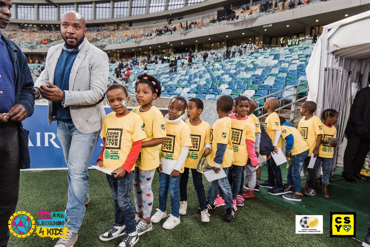 WeAreFootballZA's tweet image. After a successful launch @MMStadium on the 8th September 2018 against Libya. The 2nd of these activations takes place this Saturday 13 October at FNB Stadium @OfficialSMSA , ahead of @BafanaBafana AFCON qualifier against Seychelles. #Legends4Kids BOOK NOW bit.ly/2zYrr6v