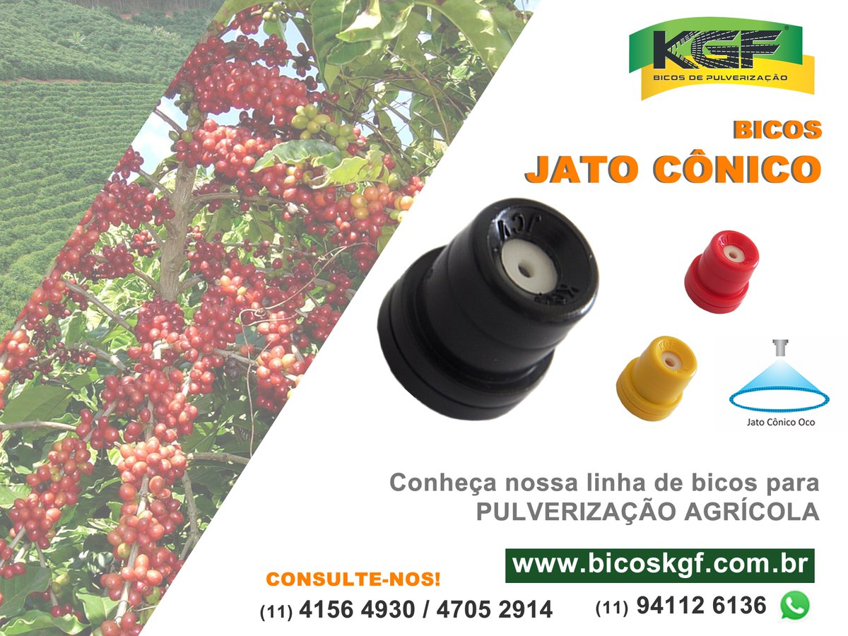 Bicos de Pulverização KGF
#BicosPulverização #BicosCerâmicos #PulverizaçãoAgricola
Jato Leque - Jato Leque Duplo - Jato Cônico Vazio - Jato Sólido
Consulte-nos! WhatsApp 11 94112 6136
bicoskgf.com.br/bicos_pulveriz…