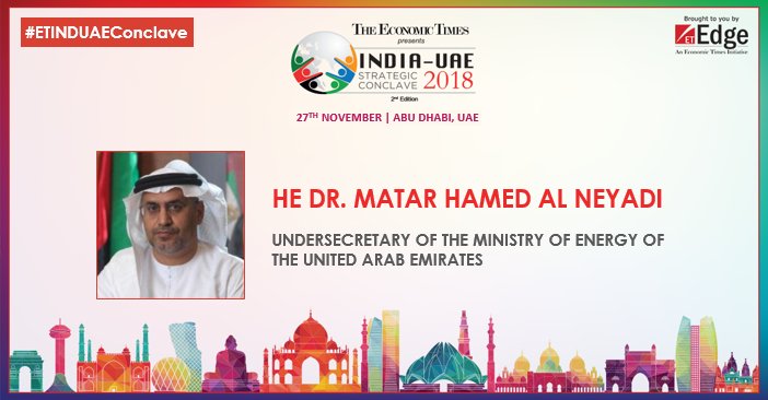 IndUAEConclave's tweet photo. #ETINDUAEConclave | We take immense pride in introducing HE Dr. Matar Hamed Al Neyadi, Undersecretary of the Ministry of Energy of the United Arab Emirates, as an eminent speaker at The Economic Times India UAE Strategic Conclave 2018.
Know more: https://t.co/JIxSNHAHDN https://t.co/OHLRLPPETy