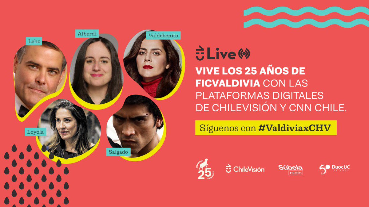 Chilevisión transmitirá todos los entretelones del Festival de Cine de Valdivia  por sus plataformas digitales #ValdiviaxCHV 🎬🎞➡ ow.ly/7rkp30m9Wp2