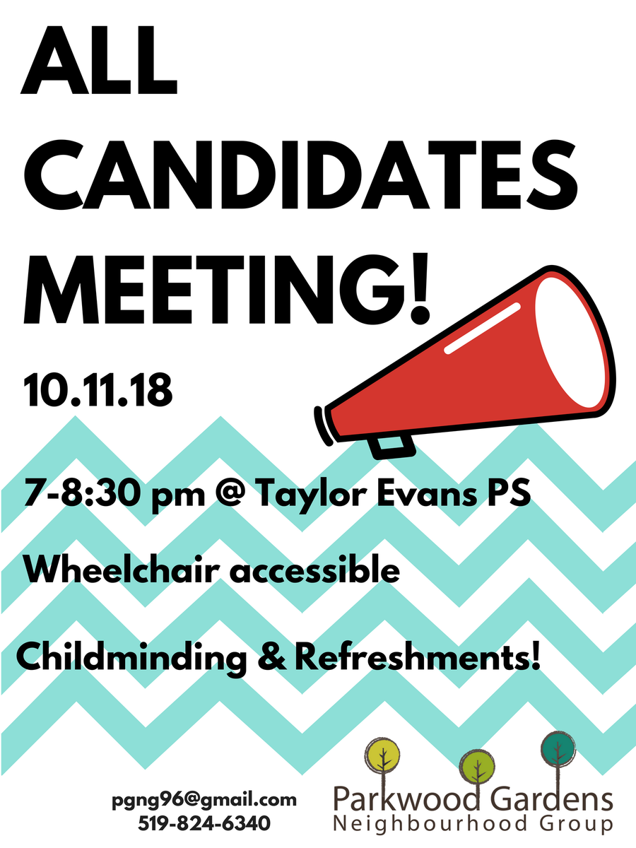 ParkwoodGardens's tweet photo. TWO DAYS AWAY: All Candidates Meeting on Thursday, October 11, 7-8:30pm at @TaylorEvansPS ! Hear from candidates running for #Ward4 & learn about the issues in our neighbourhood @GatewayDrivePS @MitchellWoodsPS @WestwoodUGDSB @FalconFeat @stpetersaints #GuelphElection #Guelph https://t.co/yZAteAp7c3
