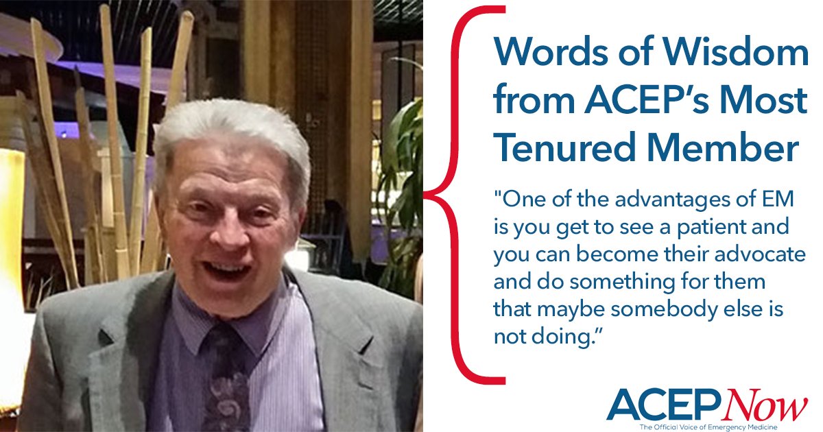 ACEPNation's tweet photo. The ultimate #ThenNowWhen: ACEP's current longest-serving member, Dr. Samuel Slimmer (joined November 1968) recently spoke on his storied career, ACEP, and his son following in his footsteps. #ACEP50years #EMeverymoment

Full story here: https://t.co/UK7q4uxu3L https://t.co/pAIdle9FyR