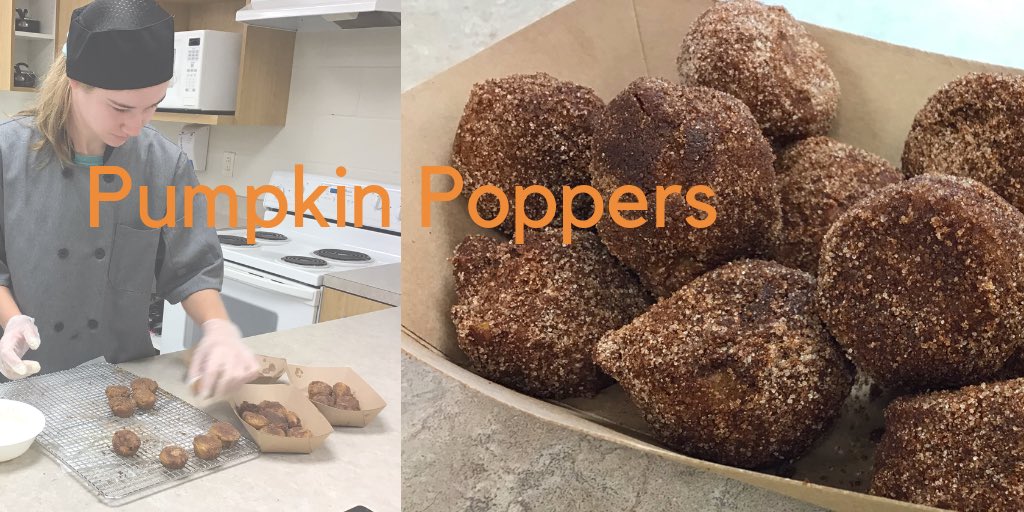 jagculinary's tweet image. It smells like fall! 🍂 #pumpkinpoppers #portioning #presentation #cte #weareandover #jagculinary