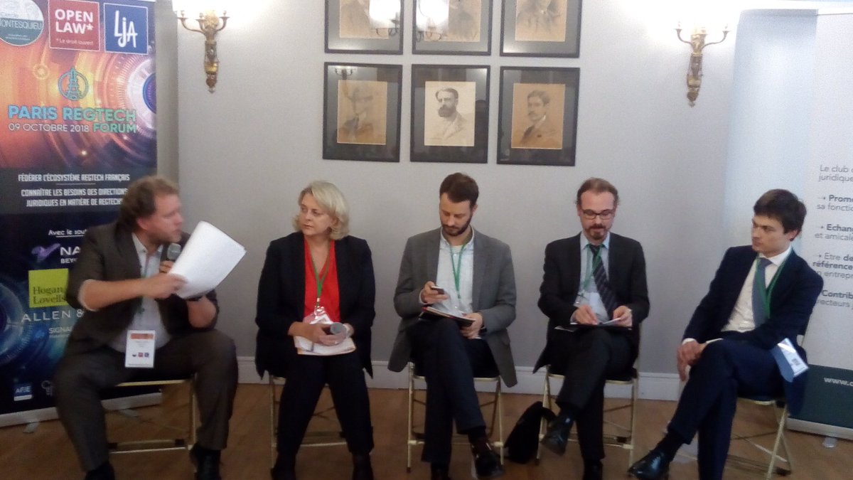 JuristesAffaire's tweet photo. #PRF2018 Atelier n°4, le rôle des autorités administratives dans le développement des Regtechs, avec Anne Maréchal de @AMF_actu, Geoffrey Delcroix de la @CNIL, Xavier Beccalori de l'@AFA_Gouv et Pierre Bienvenu de l'ACPR https://t.co/ywjBEnbiwO