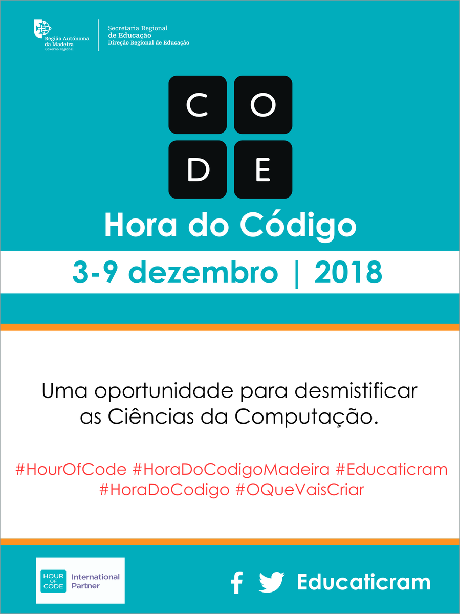 ClubeCodigo's tweet photo. Clube Código | Hora do Código
🖱️https://t.co/uoE3E1UNkd
Guia de acesso - https://t.co/3PYJ4hyQ3S
Evento Especial - https://t.co/Lzv2xU6Rz6
Escolas inscritas - https://t.co/ZaQnEAUEmB
#educaticram #gmte #ClubeCodigo #HourOfCode #HoraDoCodigoMadeira @codeorg https://t.co/zmreABFg1A