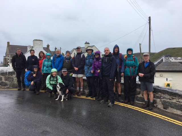 We had two interesting groups last month here in Aberdaron. The group in front of the church were from Minnesota and were led by Mr Hywel Roberts whom we have worked with many times. The group on the bridge were from Lancashire and led by Mr Ian Wardle.