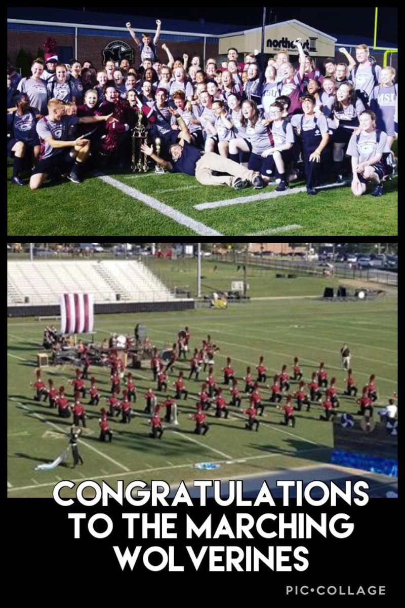 EWHS's tweet photo. Congratulations to the Marching Wolverines and Color Guard for receiving 1st place at competition at Northeast on Saturday @jysax @ewwolverineband https://t.co/kte2JTWIo0