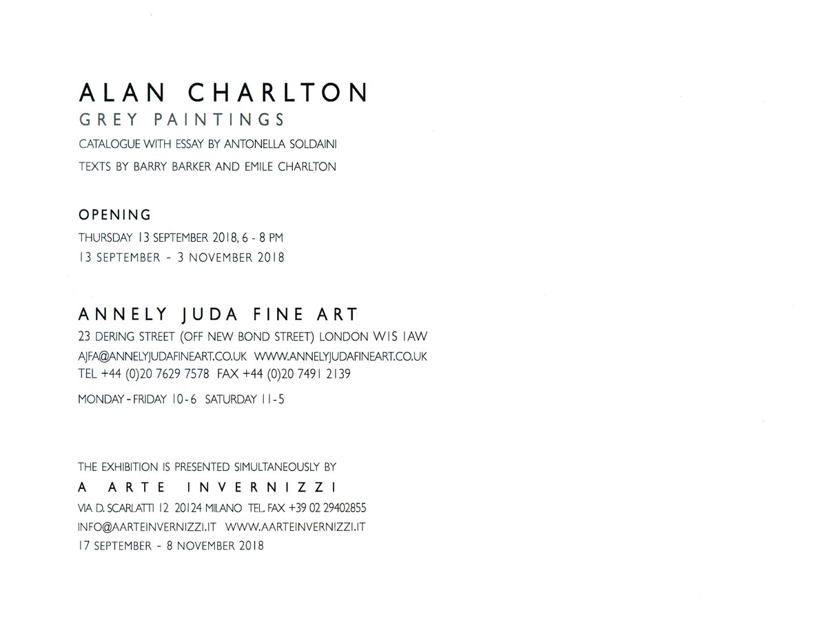 Alan Charlton – 40 years of Grey paintings, catalogue and exhibition at @Annely_Juda London and @AarteInvernizzi Milano peterfoolen.blogspot.com