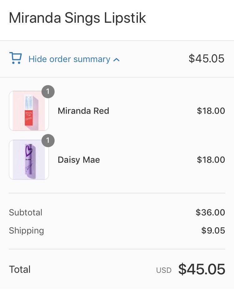 erxkleen's tweet photo. JUST GOT BOTH OF COLLEENโS LIPSTICKS! ๐ #mirandasingsliptik #colleenballingerlipstick #daisymae #mirandared #colleenballinger #mirandasings https://t.co/wDXQHDV6NN