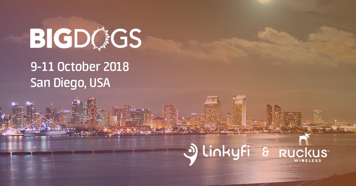 Today is the first day of the @RuckusNetworks #BigDogs event in San Diego. Meet our #Linkyfi Team to find out the latest trends in #WiFimonetization!