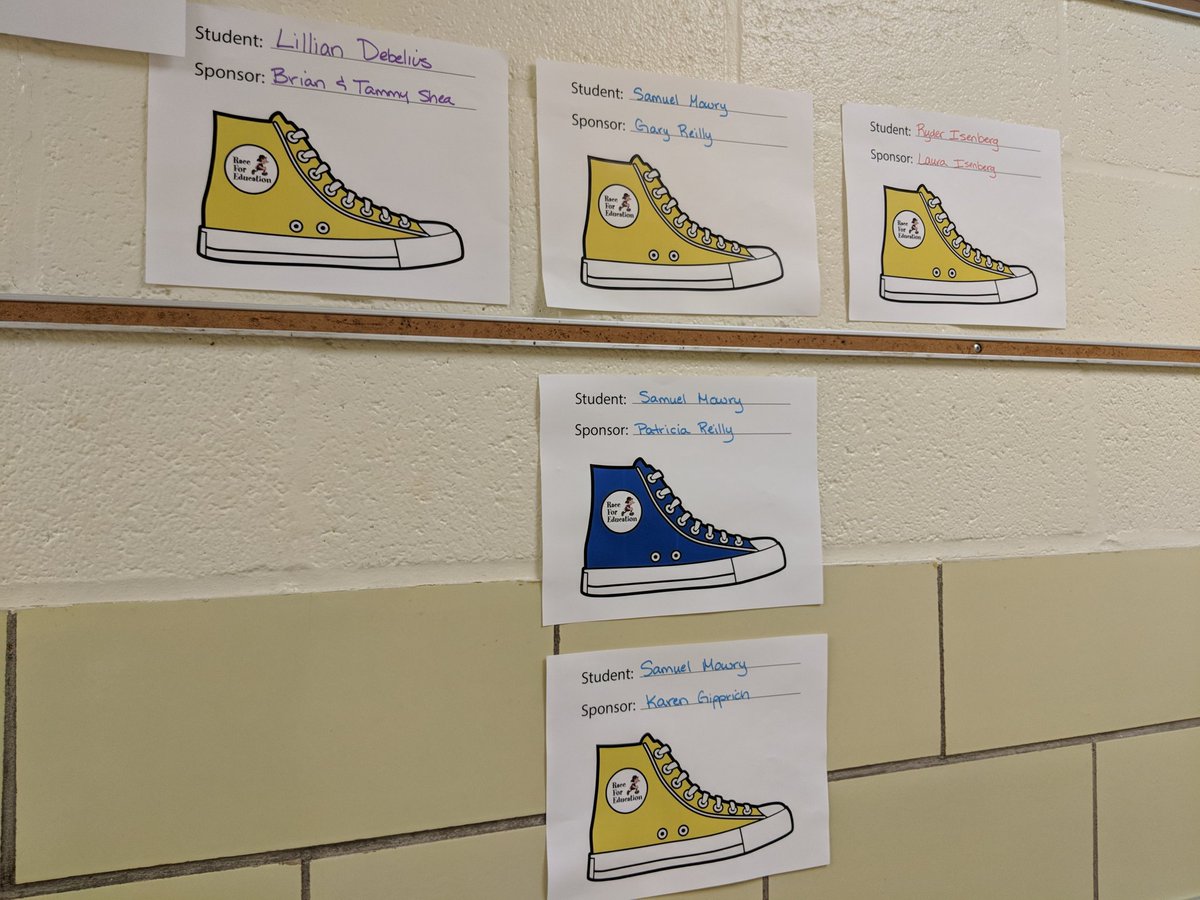 Our first fundraising sneakers are up! Thanks to our $50+ donors so far!

Race for Education is off to a great start! 

Sponsor your favorite child or two (or three!) By visiting: race4ed.com/phes