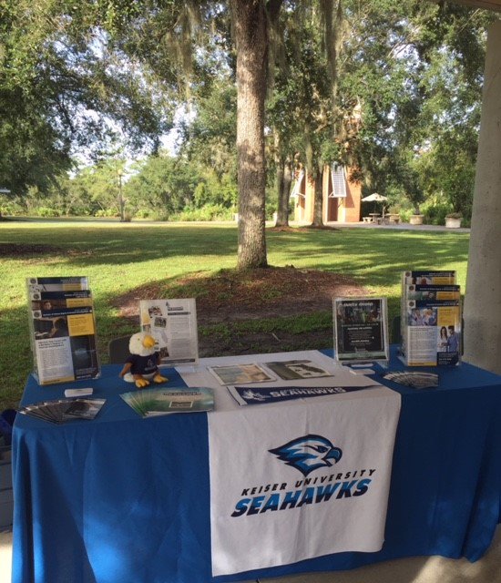 KeiserU's tweet photo. Itโs #collegefair season! Today Skylar is representing at the Seminole State Oviedo Campus Transfer Fair. Come visit us from 10:30am - 1pm! ๐ซ
#onekeiser #studentsfirst #seahawknation https://t.co/AzcUGL1xMg