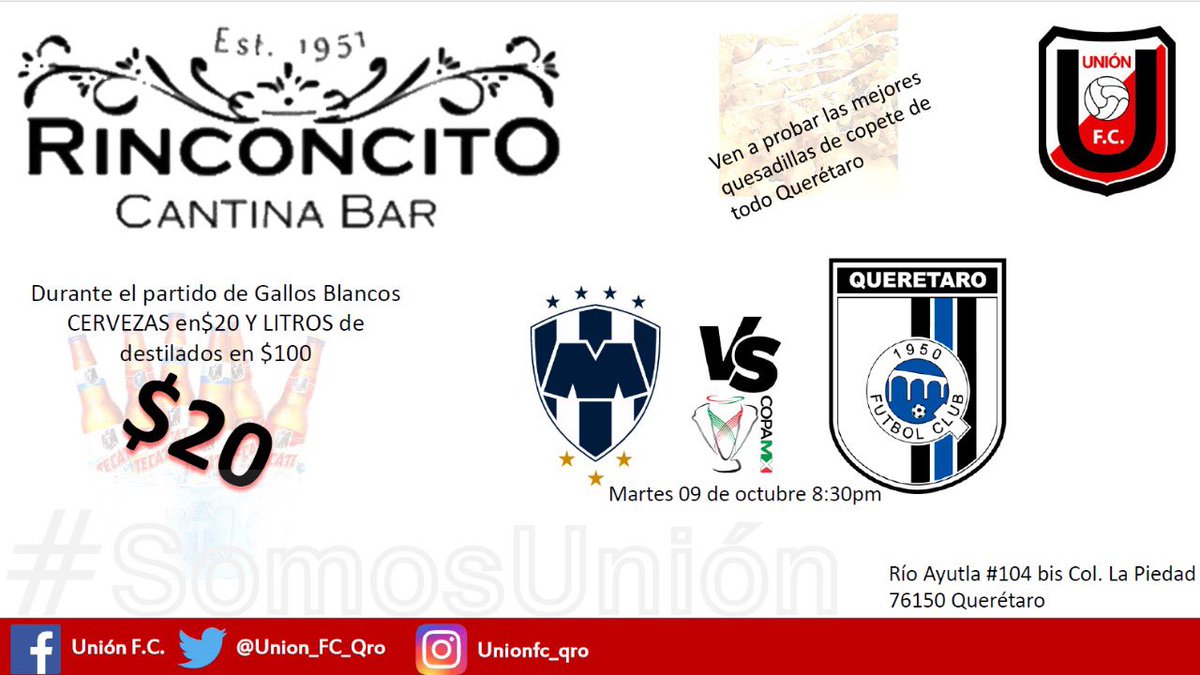 Union_FC_Qro's tweet photo. Hoy, martes de #Copamx https://t.co/TOJIYs2bCy