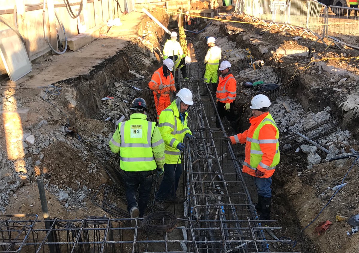 We are forming a capping beam on the contiguous piles to enable the basement excavation, #muckaway #formwork