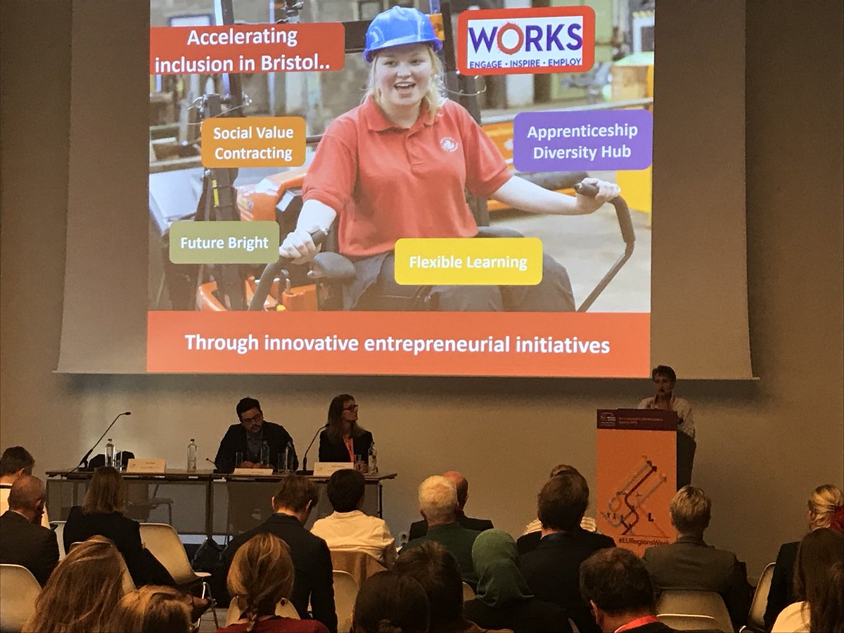 UoBEurope's tweet image. Jane Taylor from @BristolCouncil presents @BristolLearning City Partnership’s activities in #EURegionsWeek session with #Gothenburg #Lille #Utrecht #Milan &amp;amp; #Gironde on innovative initiatives to accelerate inclusion! #BristolinBrussels