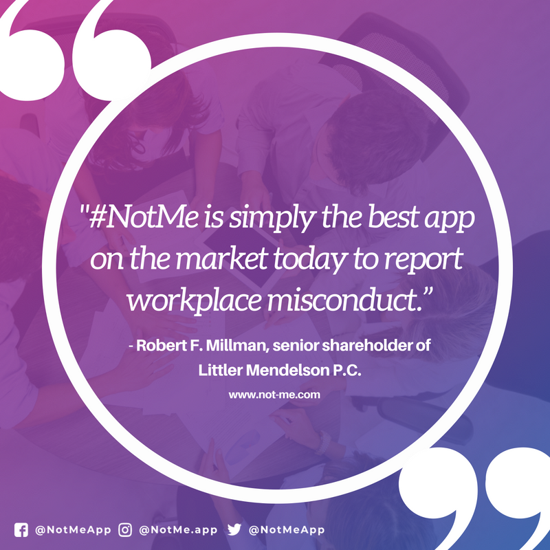 NotMeApp's tweet photo. It is time to take action to address #Workplace #Harassment, by having a safe platform to report it! Do you feel comfortable to report any type of workplace misconduct directly to your Human Resource team?
#NotMe #Metoo #TimesUp #BreakTheSilence #ActNow https://t.co/07PHCVcqny