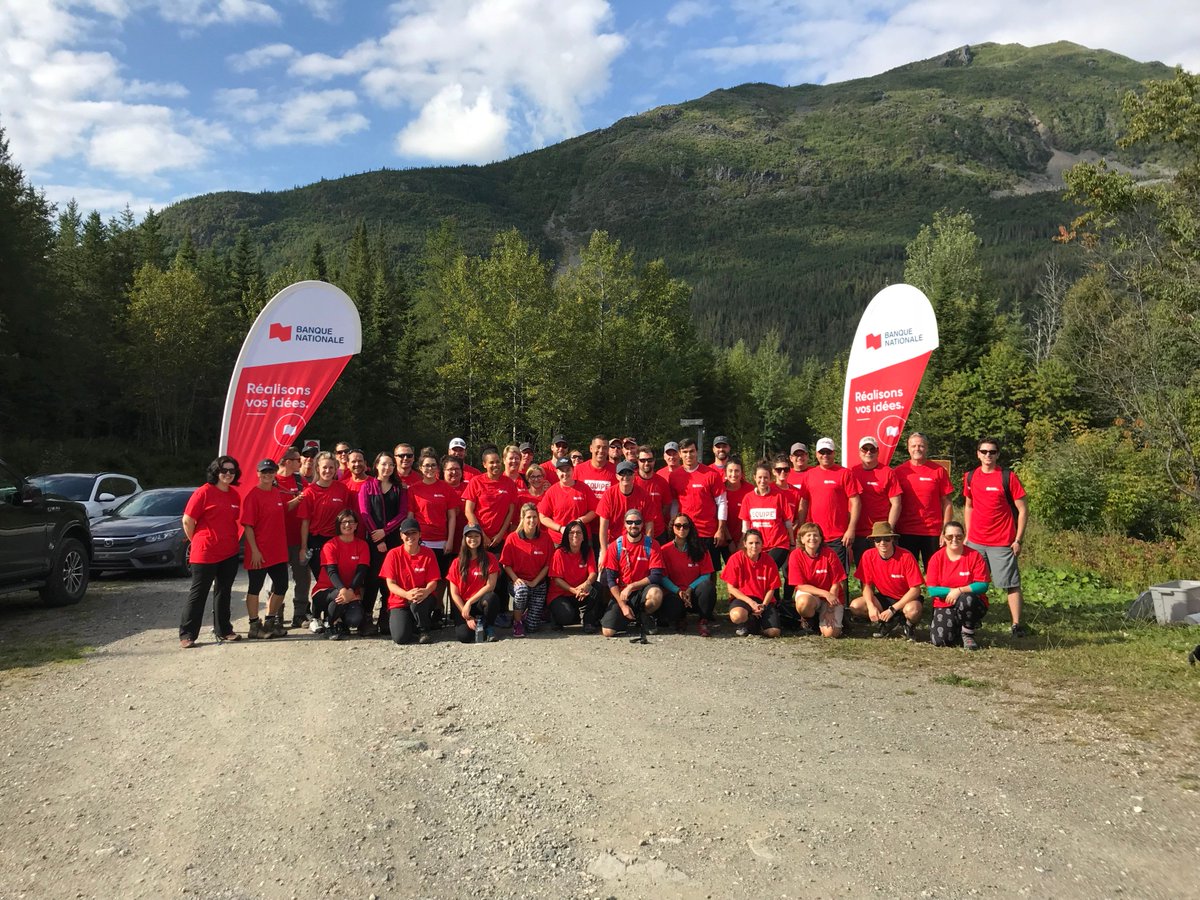 banquenationale's tweet photo. Pas moins de 53 employés de la Banque Nationale de la région Bas-Saint-Laurent – Gaspésie – Les Îles-de-la-Madeleine ont traversé les Chic-Chocs, et ont amassé 14 500 $ pour la Fondation Ernest Simard. Félicitations à tous pour cette belle aventure, et surtout, merci ! https://t.co/2y0oh8dTnJ