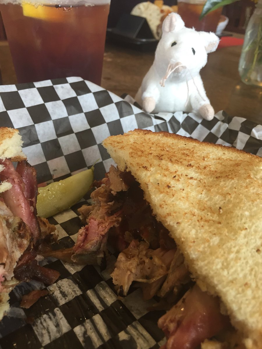 Thump_Bolt's tweet photo. @calviebigtime The humans said this BBQ was amazing! We’re rabbits...we had salad. @wileysbbq https://t.co/UnO5ubNTlS