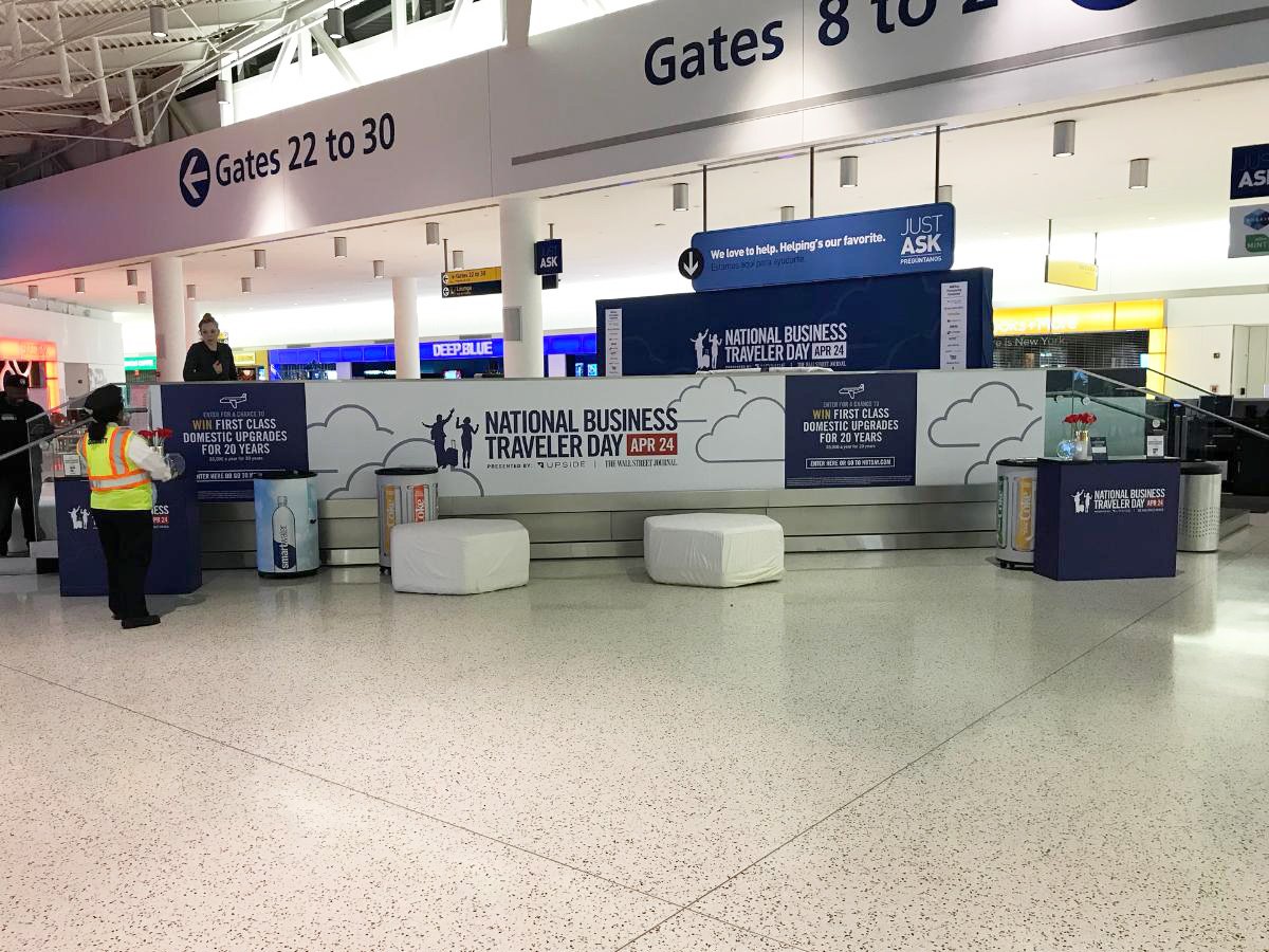 RefinedSight's tweet photo. Check out this installation we did for @JetBlue at JFK International Airport for the launch of Upside Business Travel! https://t.co/Pa6I3TOAbA #Installations #VinylBanners #LargeFormat https://t.co/T7Iof1arvG