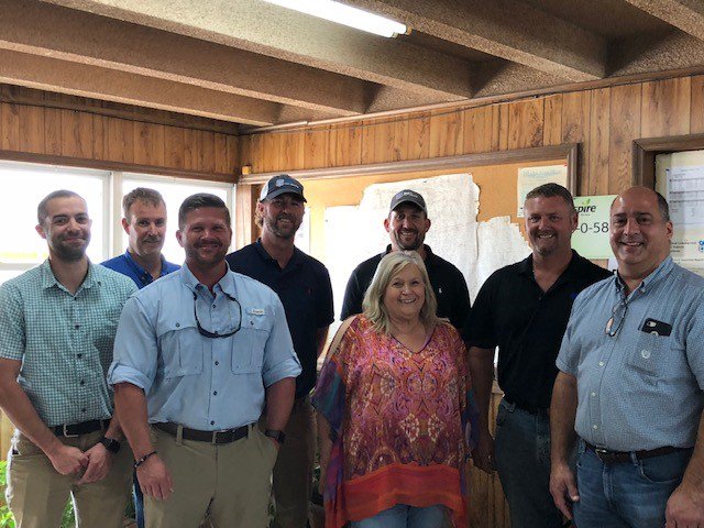 MfaAgriBernie's tweet photo. A big thank  you to the #mfaseeddivision for the ribeye dinner today to celebrate our achievement in the high sales of seed .  from left: Tommy Lee,  Jason Greenfield, Gayla Johnson,  Jason Brown,  Brian Anderson, back row Shannon Foster, Jarrod Smith, Gabe Smith  @MFA_Inc https://t.co/7QtdESvIP1