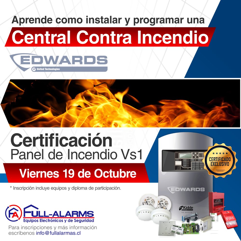 FullAlarms's tweet photo. ¡Reserva tu cupo y participa en cualquiera de nuestras certificaciones!
Para más información puedes contactarnos a través de info@fullalarmas.cl o escribiendo al Whatsapp Business +56973889569. https://t.co/Us1mq8aw6A