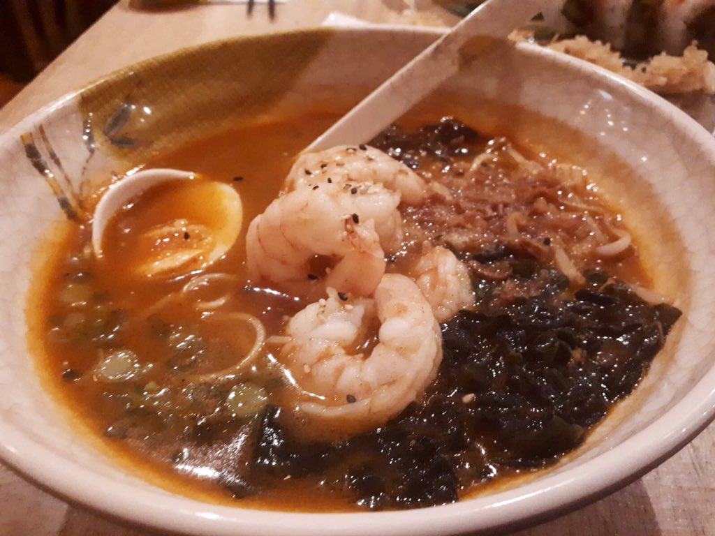 Hot chilli king prawn ramen from Nuku Nuku tonight in #Glasgow - got me some #ramen 🍜 #glasgowfood #glasgowfoodie #glasgowrestaurant