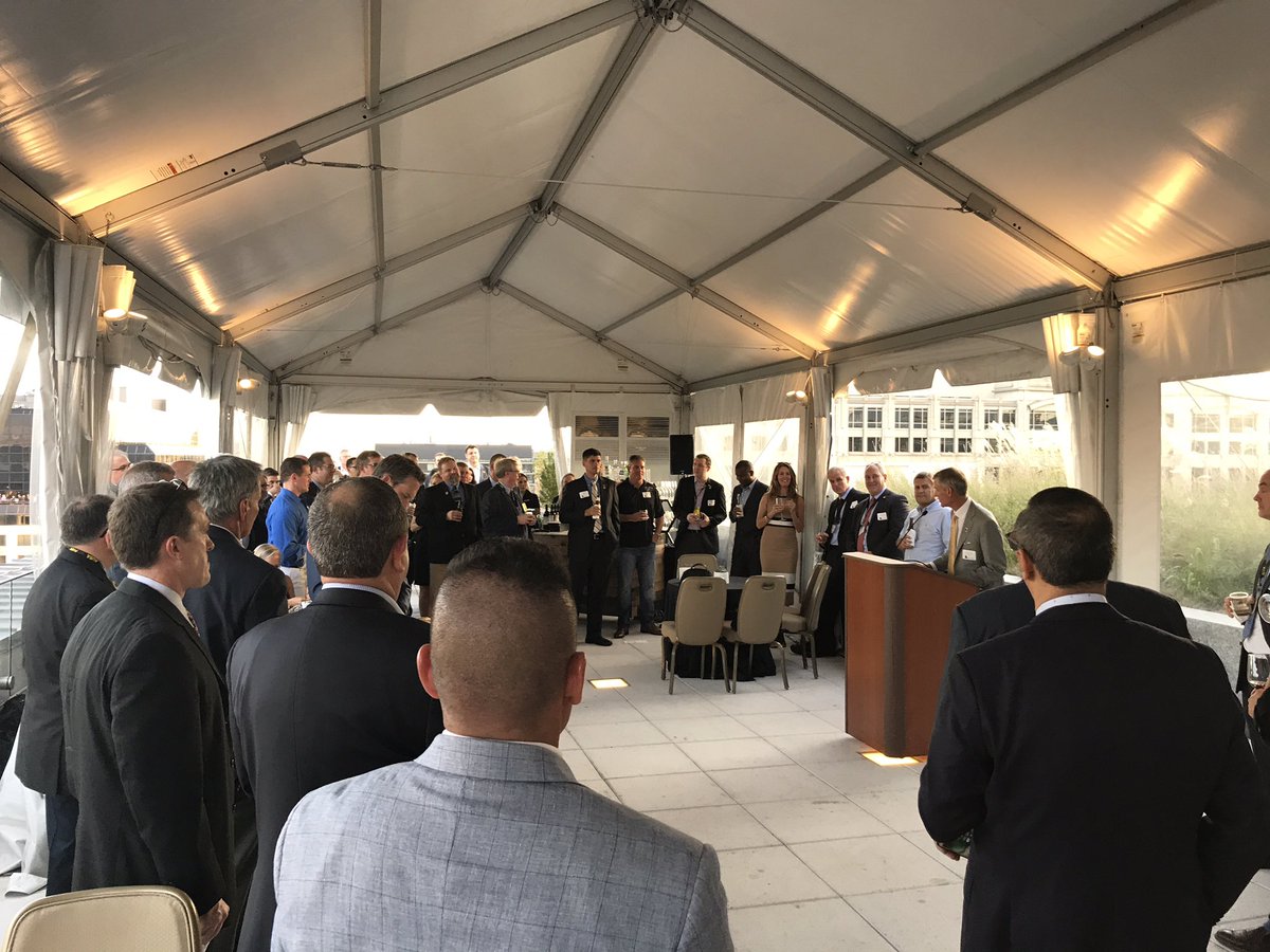 WPRC1's tweet photo. #WPRC members and friends kick off #AUSA2018 at our welcome reception in Washington. Looking forward to a productive conference while supporting our warfighters worldwide. https://t.co/H8Bq1fOowl