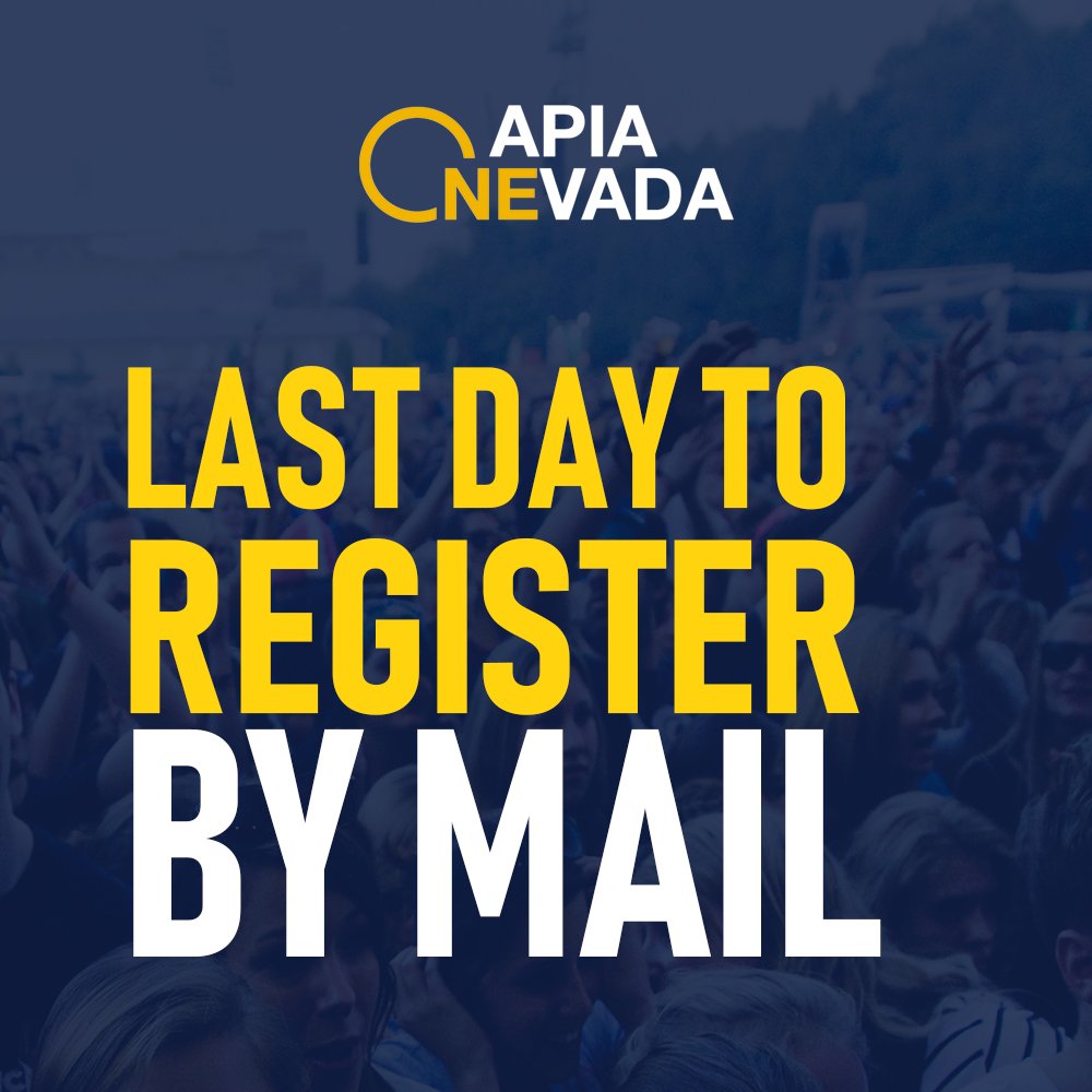 OneAPIANevada's tweet photo. TODAY, 10/9:
Last day to register to vote by mail. 
You can also register to vote with @ACDCNV and get your voice counted!  #OneAPIAVoice #AAPIvotes https://t.co/cW9H7HkLBJ