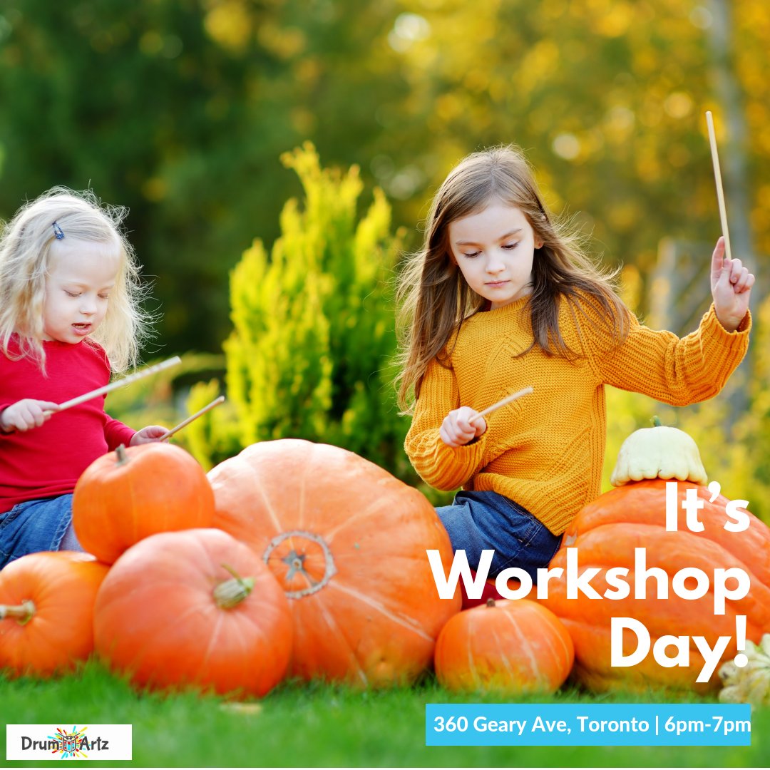 drumartz's tweet photo. Pumpkins are great for many things - Pies🥧, Jack-o-Lanterns🎃, Spice Lattes☕️, Drums? If you’re in doubt, come on out to our #SambaKidz weekly workshop series TONIGHT. We’ll definitely have real drums and maybe a pumpkin or two! #sambakidz #samba #community #family #percussion https://t.co/9P3ho64QVq