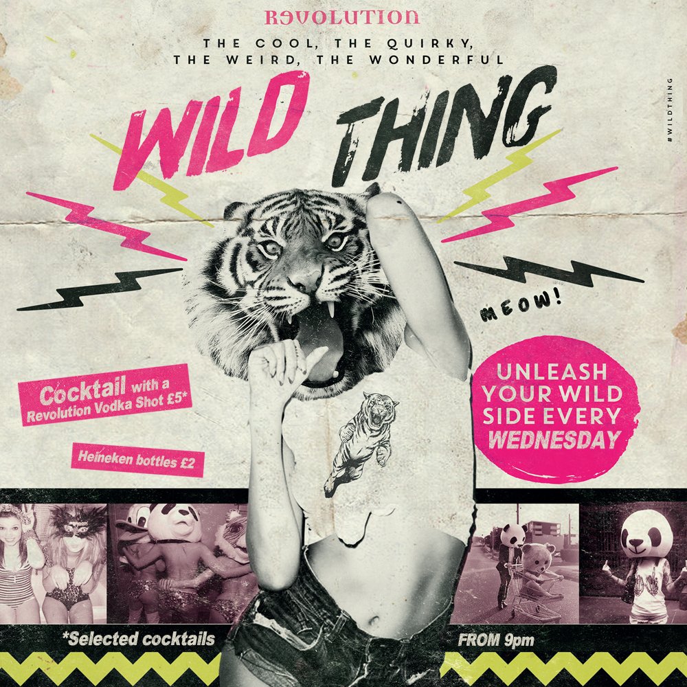 NewcastleSU's tweet image. Unleash your wild side! 
Head down to Revolution Newcastle every Wednesday from 9pm for great student prices on drinks #Revs4Bevs
To find out about this month’s Student Perks offer head over to student-perks.co.uk/deals or download your NUSU app. 
#StudentPerks @Revolution_Newc