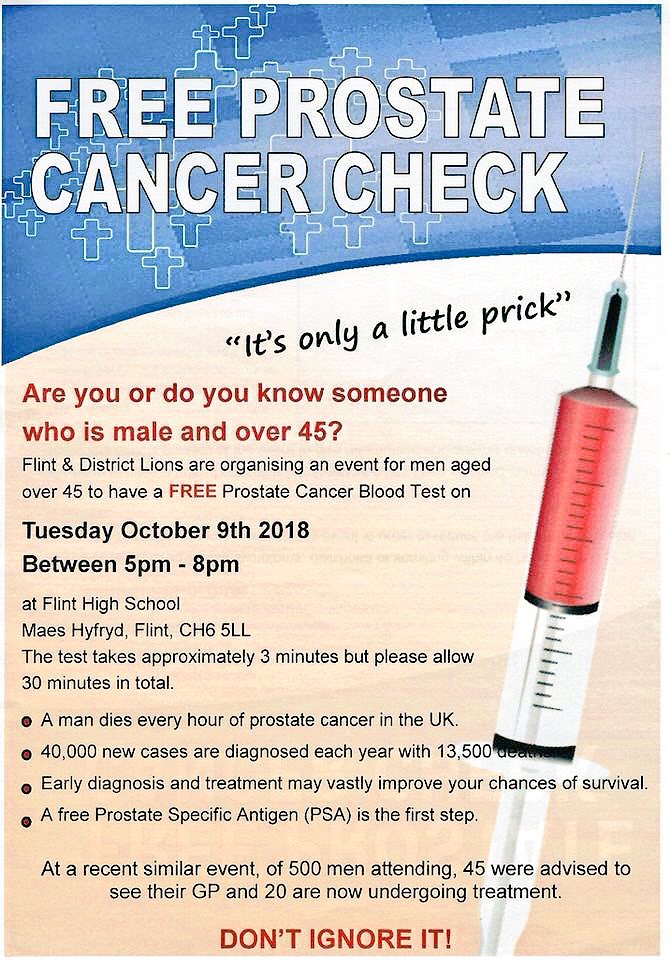 SJACFflint's tweet photo. This Evening we have a crew out Covering The @FlintLionsUK Annual #FreeProstrateCancer Check at @flinthigh School.
If your in the area and want to get checked out pop up to Flint High school, there here until 8pm this evening (09/10/18). https://t.co/LqFKKCxwGG