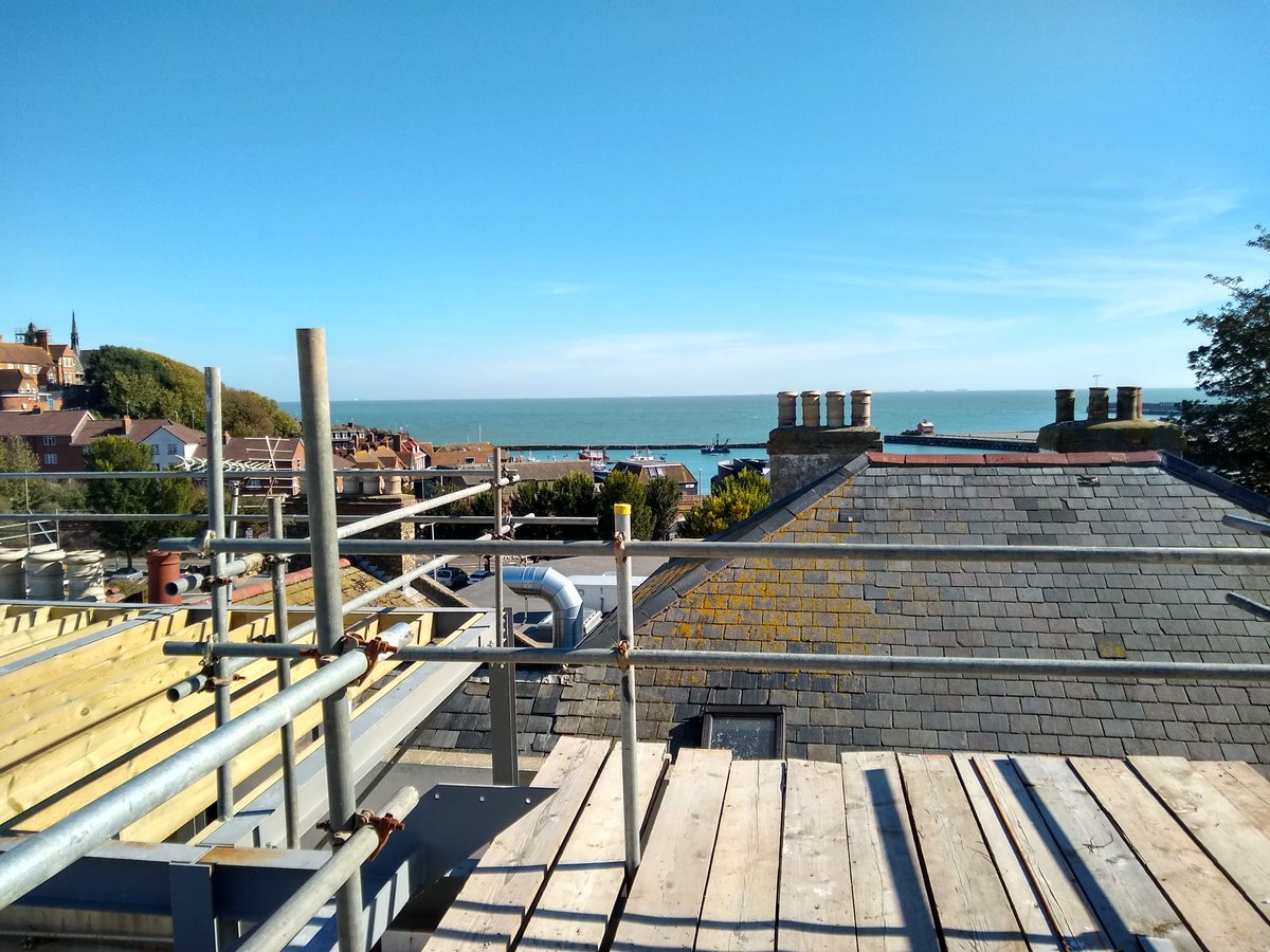 DowlingBlunt's tweet photo. Down in Folkestone this afternoon looking at the progress on the latest @CQ_folkestone development on the Old High Street. Lovely day for it and the building looks good too. https://t.co/OKg1XiMq5P