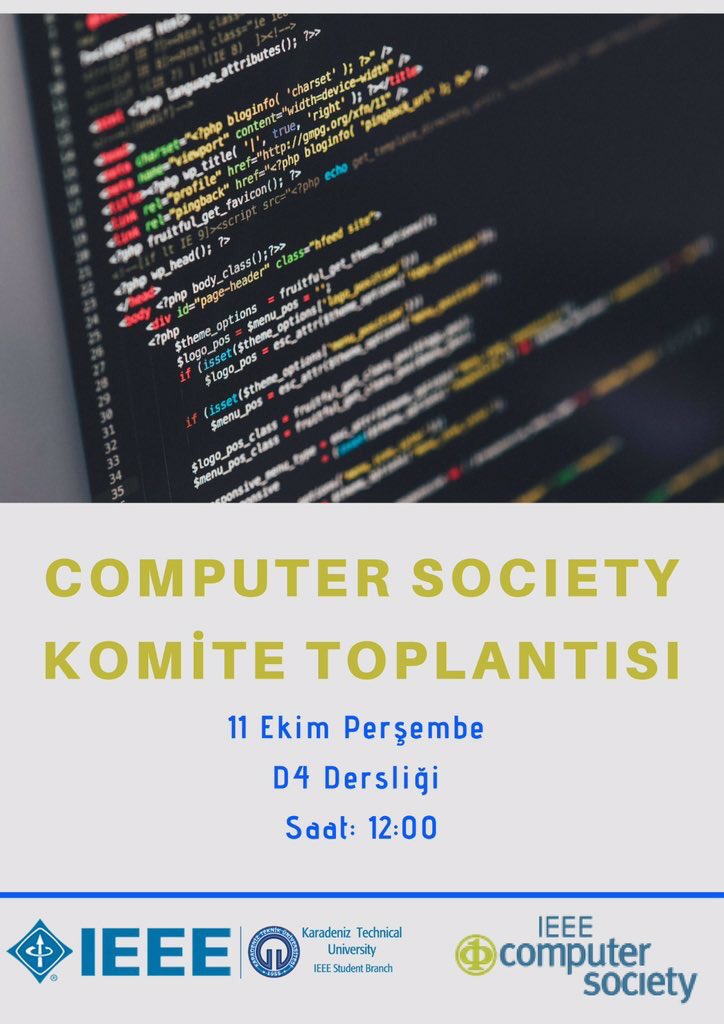 Komite toplantımız 11 Ekim Perşembe günü saat 12:00’da Elektrik Elektronik- Bilgisayar Mühendisliği binası D4 dersliğinde yapılacaktır. Toplantımıza davetlisiniz 🤗