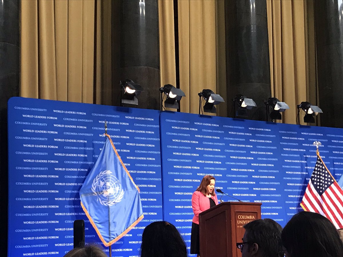 garv's tweet photo. World Leaders Forum H.E. Ms Garcés President of UN General Assembly. Making UN relevant to all people. https://t.co/EMPaCDqtuy