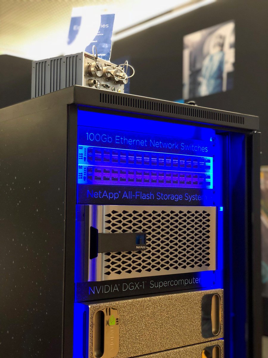 NetAppEMEA's tweet photo. Unpacking the #ONTAP #AI rack at #GTC18! You won't want to miss it - make sure to visit us at at booth P.09 tomorrow 😁 https://t.co/yM8lVS0D2P
