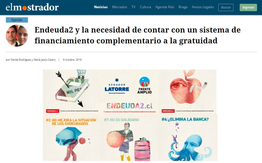 AccionEducar's tweet photo. Compartimos la columna 📝 de nuestro director ejecutivo @drodriguezmo y la investigadora @mjcastrol publicada hoy en 💻@elmostrador: "#Endeuda2 y la necesidad de contar con un sistema de financiamiento complementario a la gratuidad" https://t.co/p0BEyvsvQo https://t.co/riQEVYpb9q