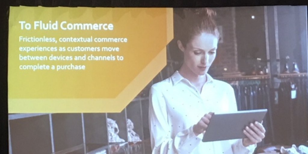 Rightpoint's tweet photo. From #SitecoreSYM and @ebizinboulder and @txtommyjohn - Meet #fluidcommerce. Omni-channel is growing up. https://t.co/FqWIq9uTtf