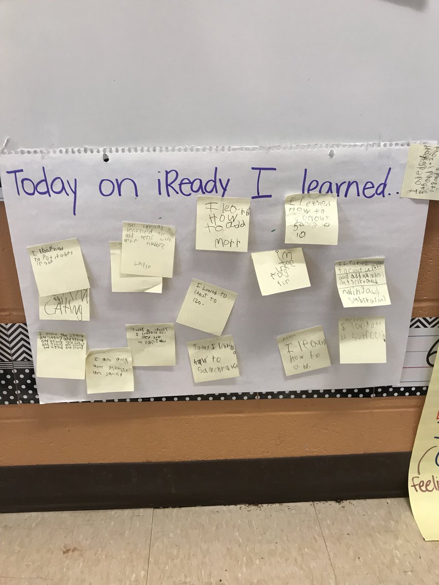 MsJohnstonBES's tweet photo. I love seeing my students reflect on what they are learning on iReady! #BESTools https://t.co/LpsC2mr2tc