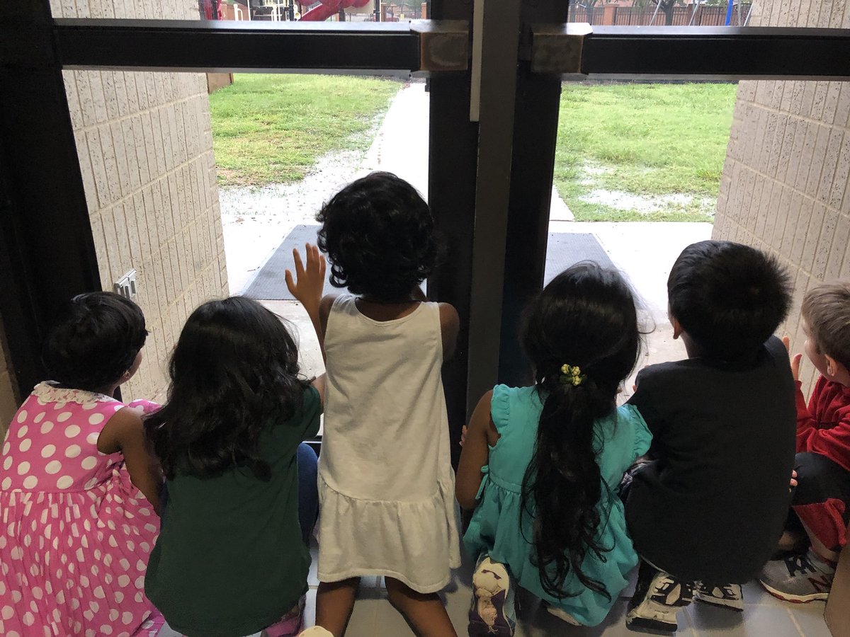 TeriKeith's tweet photo. Observing the rain. This never gets old if you’re a 5-year old scientist.   #Lakeside1819 #authenticconversation @sciencecook https://t.co/scF78YUoal