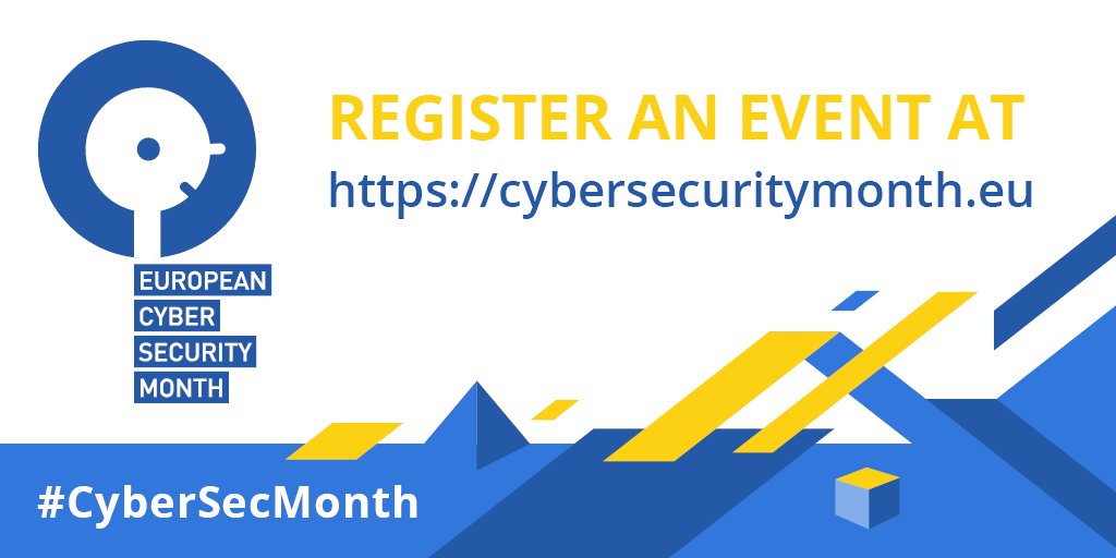 CyberSecMonth's tweet photo. #Cybersecurity is a shared responsibility! Get involved in the #CyberSecMonth 2018 by organizing avtivities - large or small, online or offline, one or many, it is your choice! https://t.co/qPtQVmsExn https://t.co/tjXVI87wUU