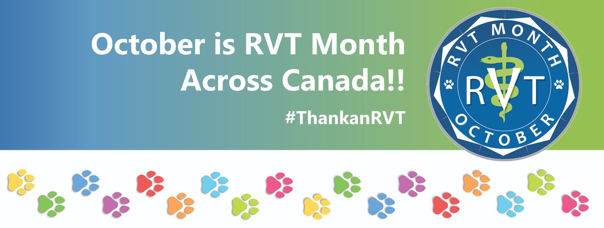 The_OAVT's tweet photo. 2018 marks the second annual RVT Month across Canada. RVT Month was created as a replacement for the American “National Vet Tech Week”. One week wasn’t enough to acknowledge and celebrate RVTs as integral members of the animal healthcare team. #RVTMonth #ThankanRVT #ProudlyRVT https://t.co/kXNhYOkdUA
