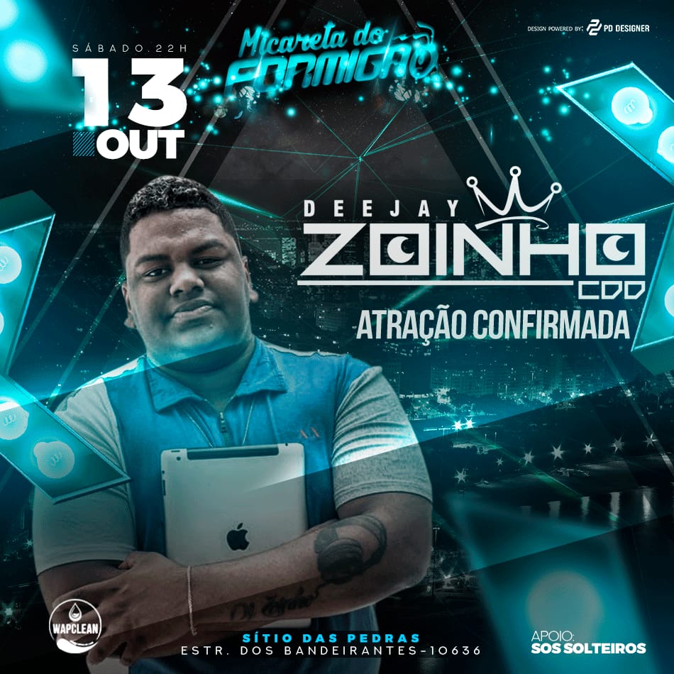 Falta menos que antes, DJ Zoinho o Astro do Tamborzao mega ultra confirmado na Micareta sábado no Sítio das Pedras 🚀🚀

@DEVprod_ @DjZoinhoCddOfc @mcaretaformigao
