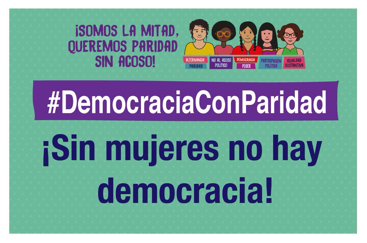 paridadperu's tweet image. Las mujeres somos la mitad de la ciudadanía de este país. Tenemos derecho a una representación justa y garantizada. Respaldamos las declaraciones del Presidente @MartinVizcarraC.  Sin mujeres no hay democracia.
#DemocraciaConParidad
#DemocraciaParitaria