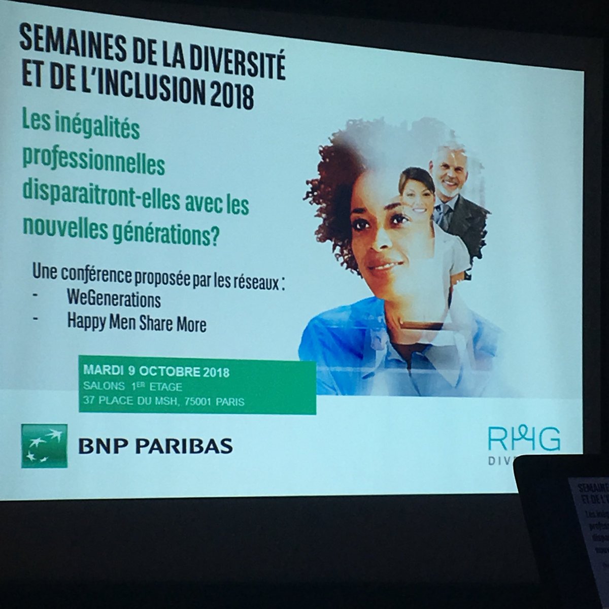 CarolineCourtin's tweet photo. #DIWEEK2018 @BNPParibas #Day2 Merci à nos réseaux @HMenShareMore #WeGenerations + Antoine de Gabrielli & Olivia Gazalé pour cette #conférence sur les questions #égalité #femme #homme au travers des #générations
#BNPPForDiversity
#PositiveBanking
#Inclusion
#Diversity https://t.co/dB4DY6ZugQ