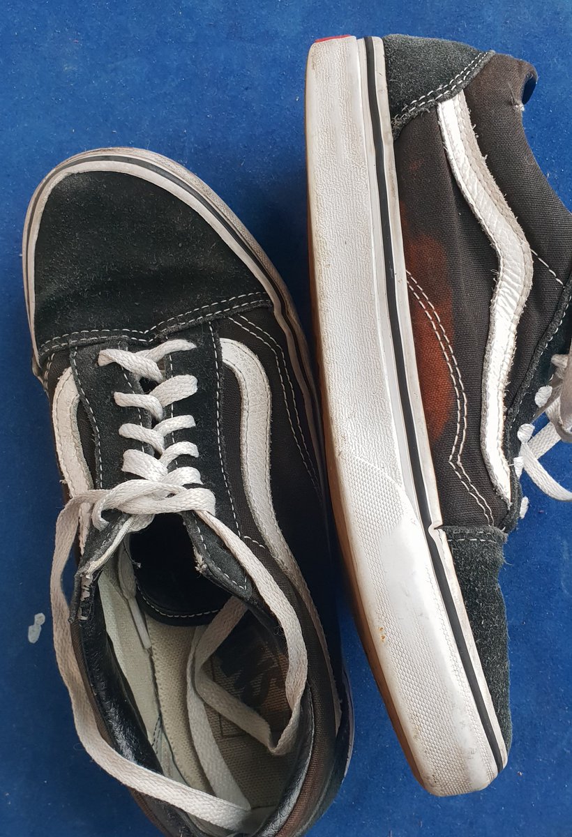 moransrepairs's tweet photo. Customer did a DIY job on this pair of @VANS_66 as you can see from the before they don't take kindly to bleach. Luckily we've come across this before and a full re-dye was in order. Restored and protected for just £19. Why replace when you can restore???? https://t.co/EhD7ZEC8Wl