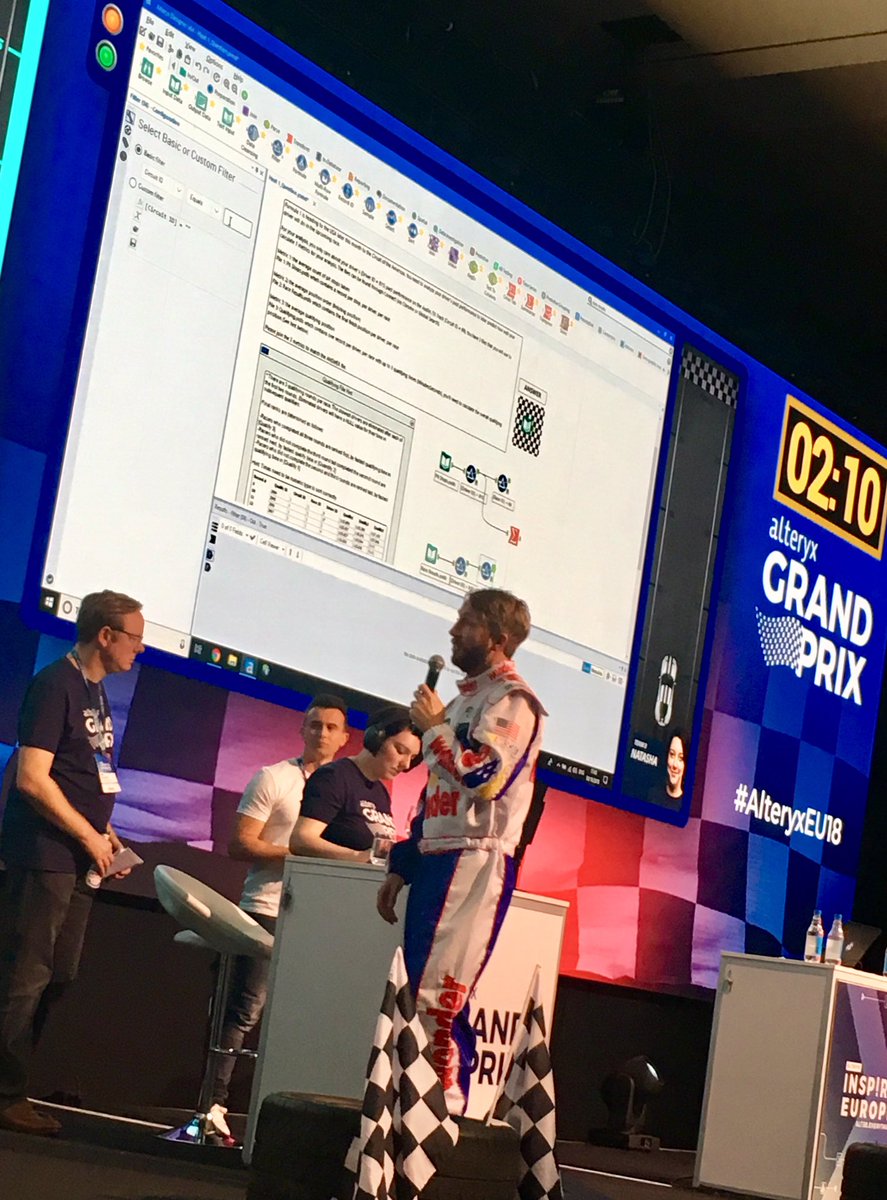 AlteryxBeth's tweet photo. And they’re off - #alteryx Grand Prix has begun! #AlteryxEU18 https://t.co/2lWRJrzjtL