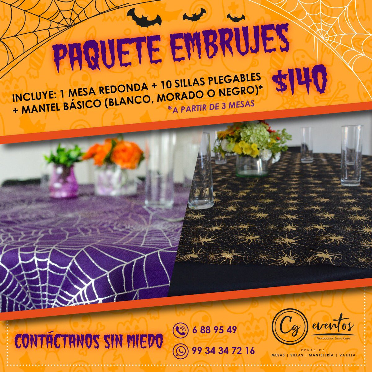 CgEventos_PE's tweet photo. Tienes que aprovechar nuestro Paquete Embrujes 👻, contáctanos! #halloween #villahermosa #tabasco #party https://t.co/hDJVLYRvGl
