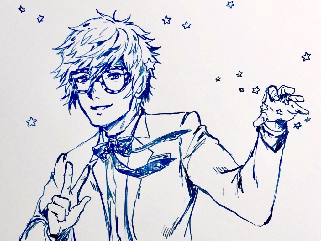 #707 #inktober #star #MysticMessenger 
🌟”I’ll catch the stars for you!”